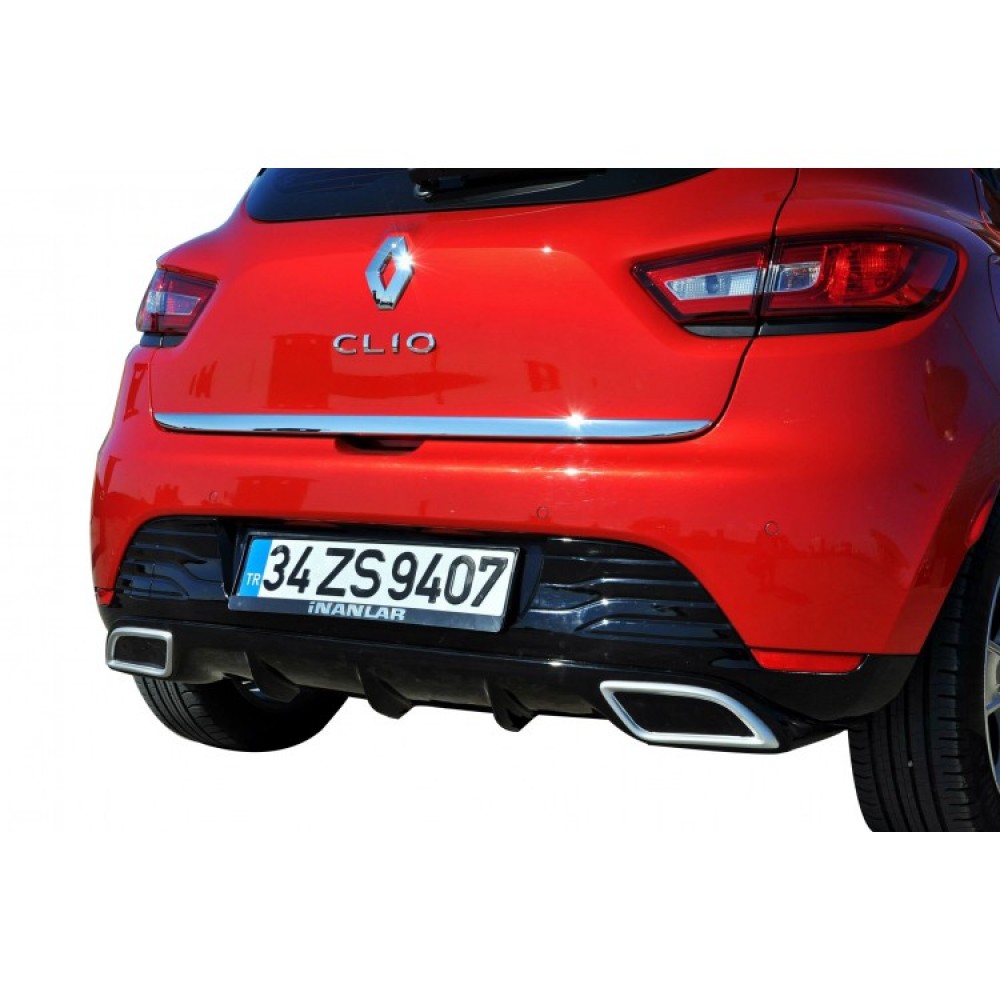 Renault Clio 4 (2012-2016) Egzoz Görünümlü Arka Tampon Eki - Difüzör (Plastik)